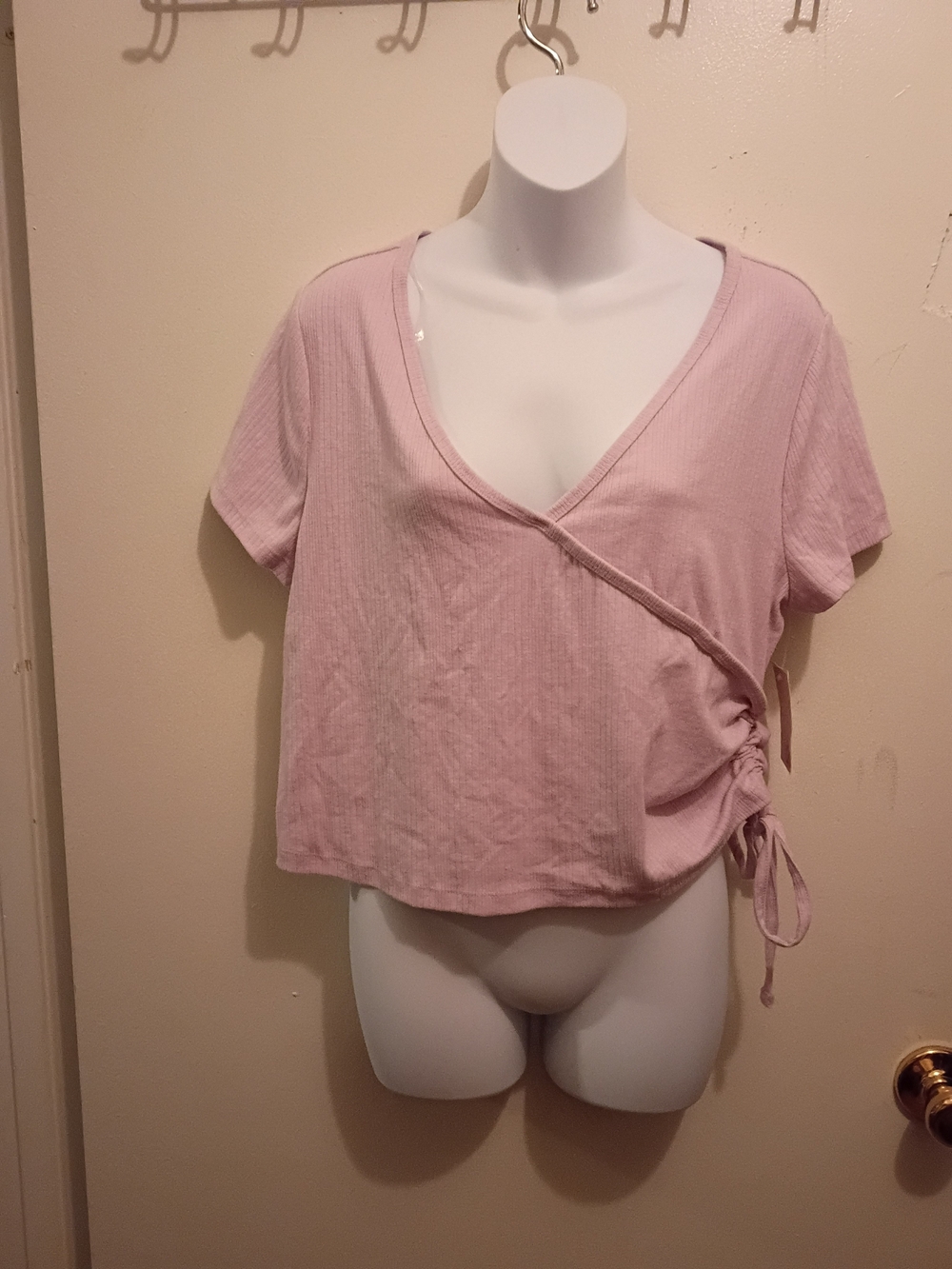 SO Pink Wrap Crop Top with Side Tie